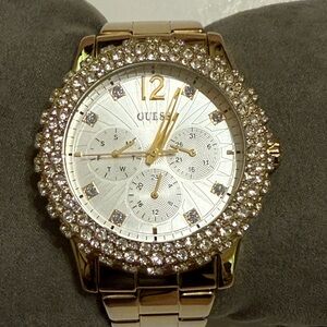Guess Gold and Silver Crystal Chronograph Watch